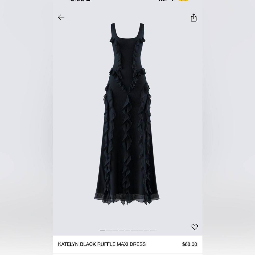 Finesse Black Ruffle Maxi Dress